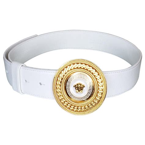 gold on white versace belt|versace swarovski belt.